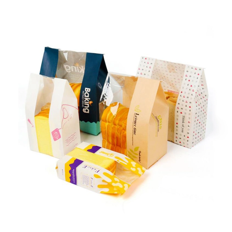 High Quality Plastic Packaging Bread Paper Bag for Bakery Toast Box Bags