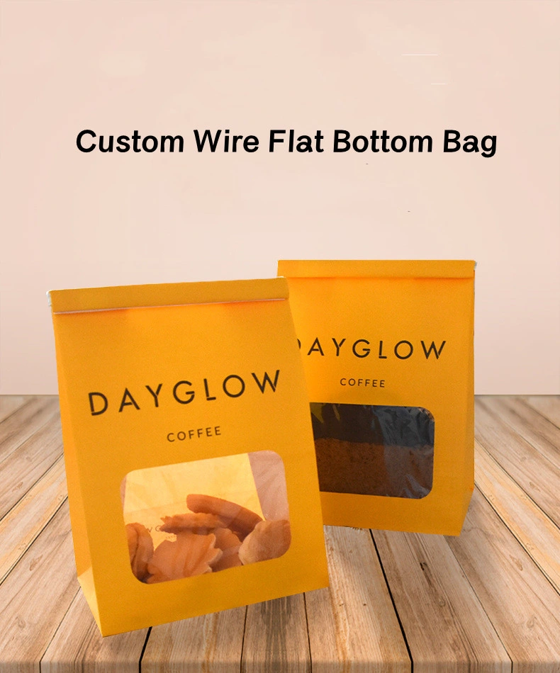 Custom Printed Logo Brown Bakery Cookies Donut Toast Bag Food Grade Kraft Bread Packaging Sandwich Paper Bag with Clear Window